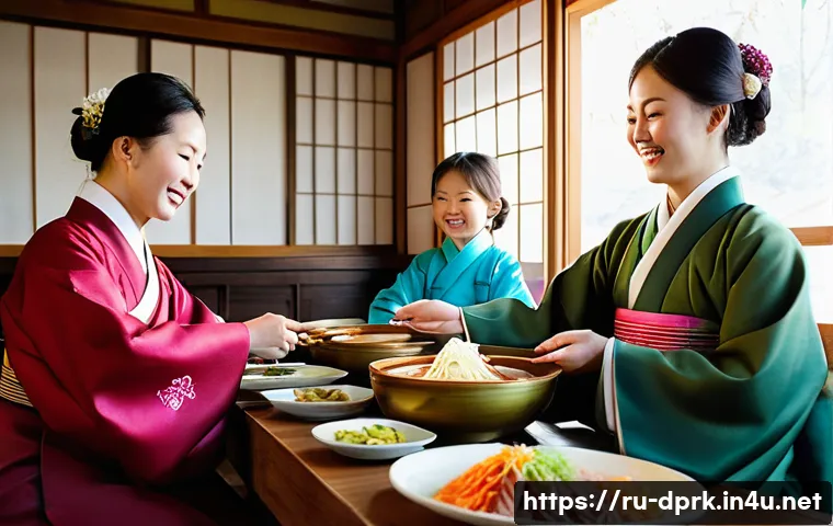 북한 문화 평양냉면 전통과 레시피 - **Prompt 1: "Pyongyang Naengmyeon: A Taste of Ancient Tradition"**
A vibrant, cinematic shot of ...